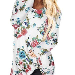 NEW Floral Faux Knot Top